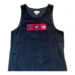 C.J. Banks Women’s Black Moleskin Scotty-dog Button Jumper  NWOT